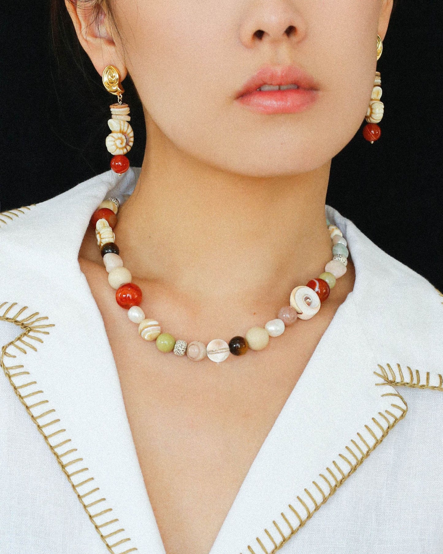 Gold Mare Ammonia Relic Necklace