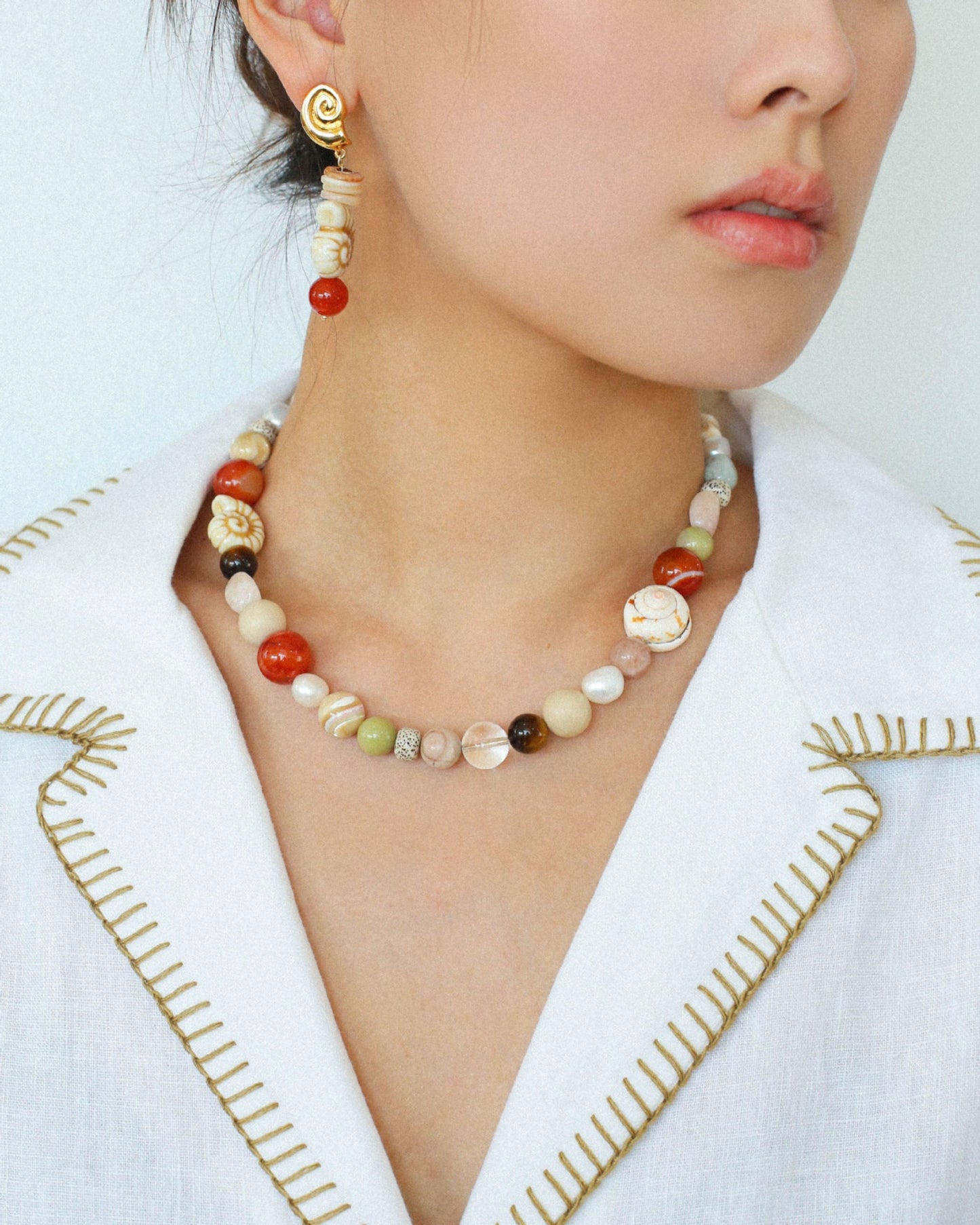 Gold Mare Ammonia Relic Necklace