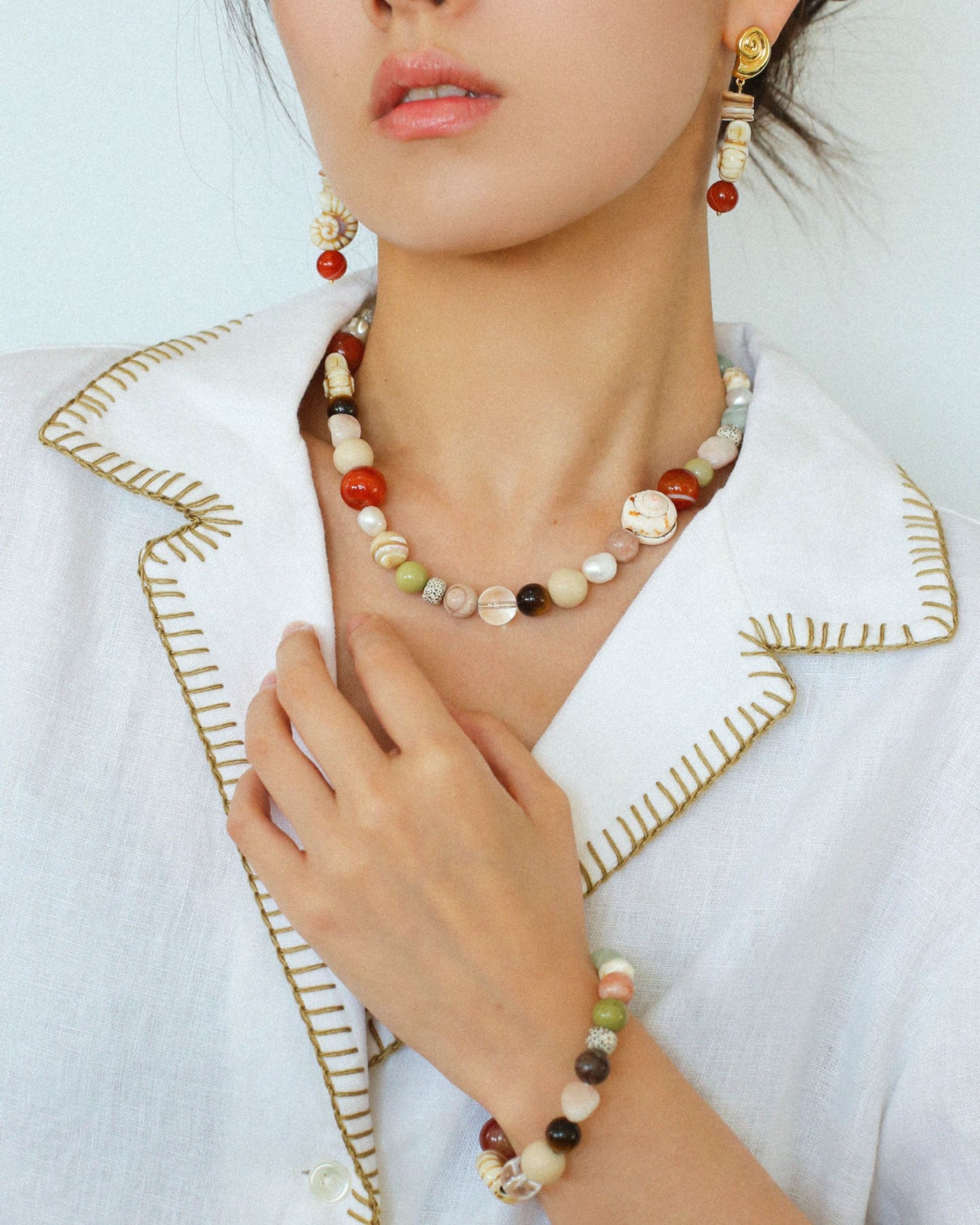 Gold Mare Ammonia Relic Necklace