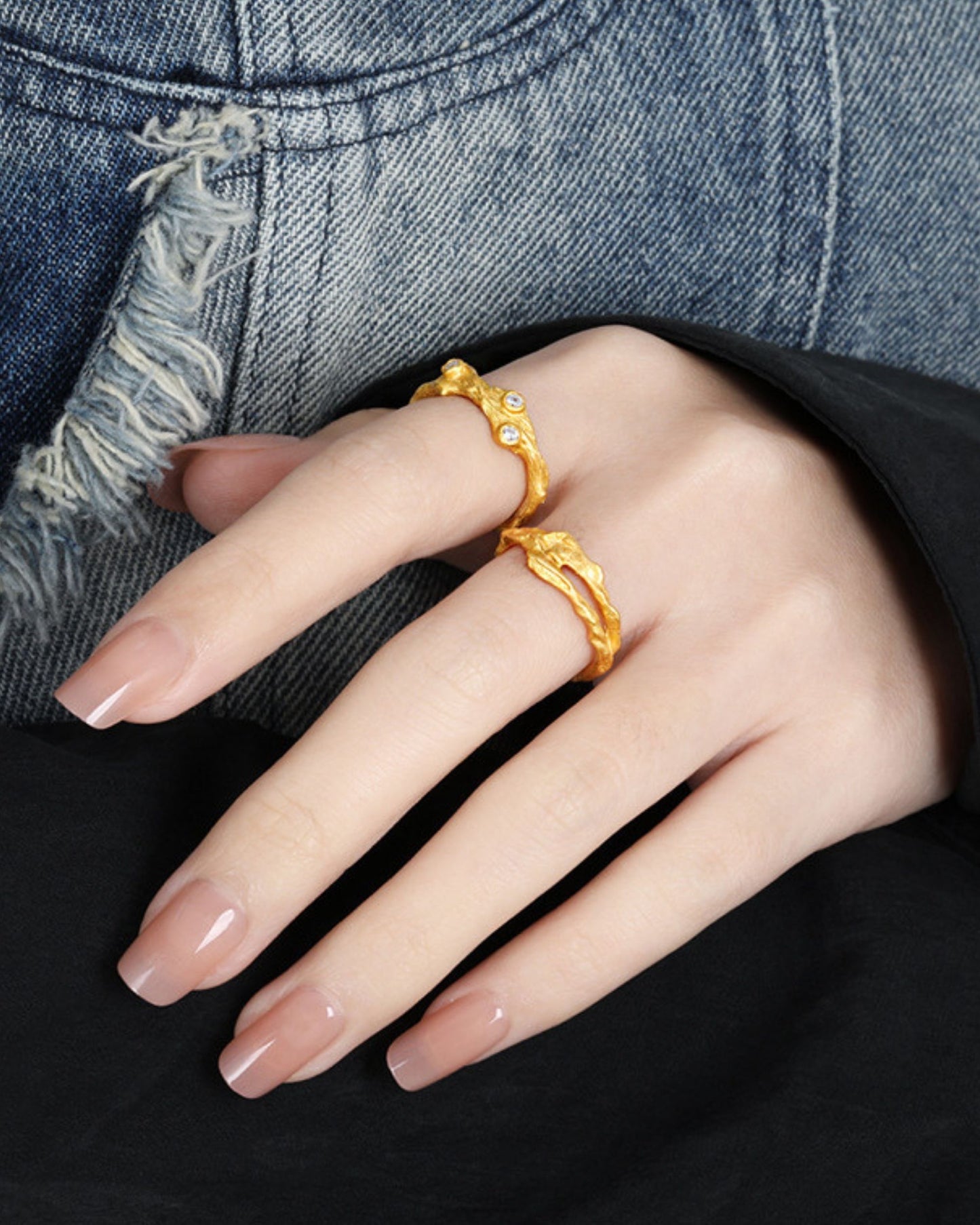 Gold Pale Willow Ring