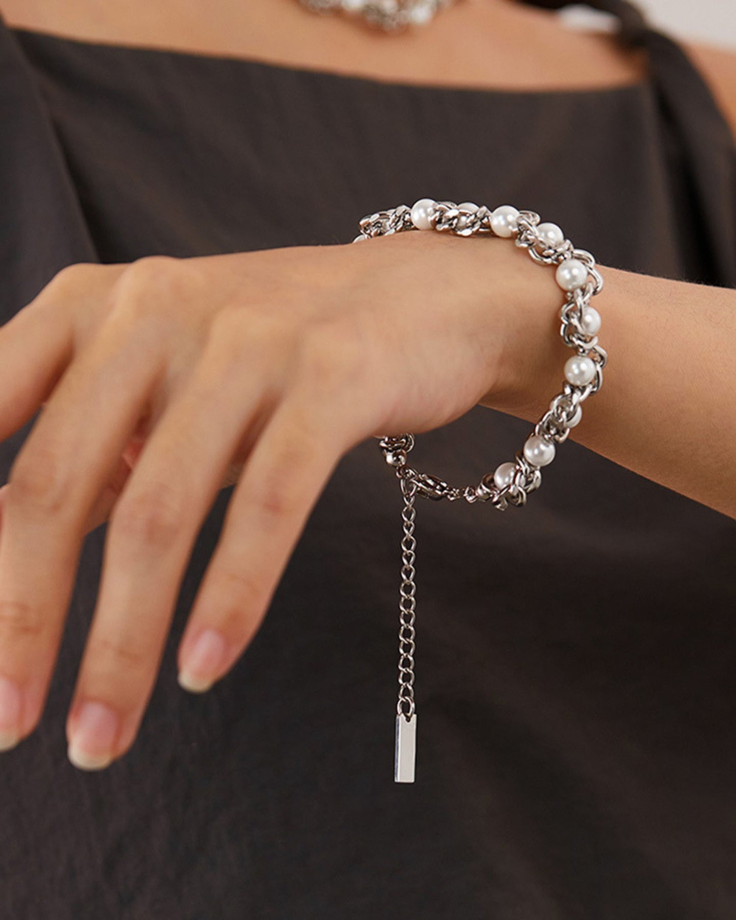 Silver Ethereal Rebel Pearl Bracelet
