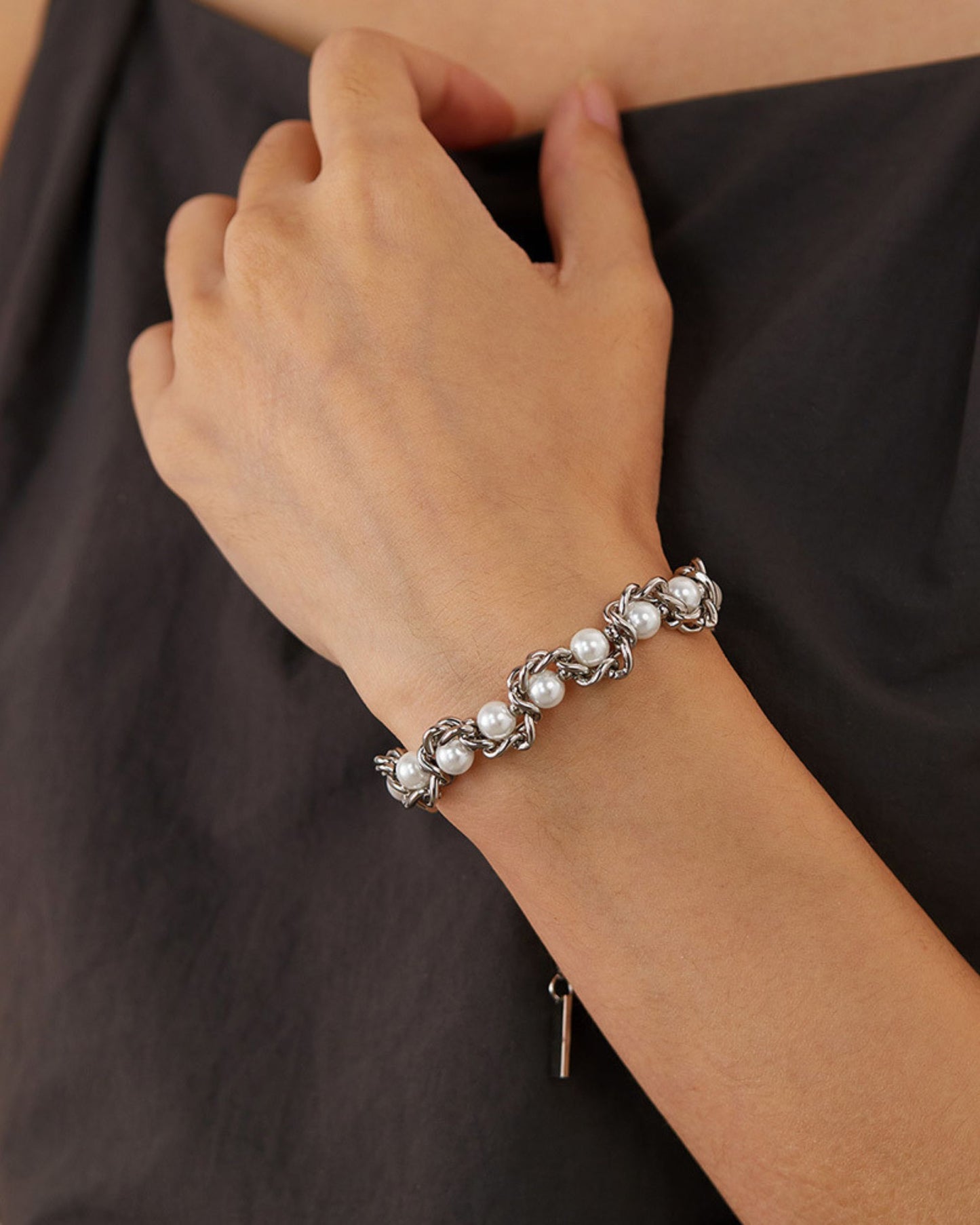 Silver Ethereal Rebel Pearl Bracelet