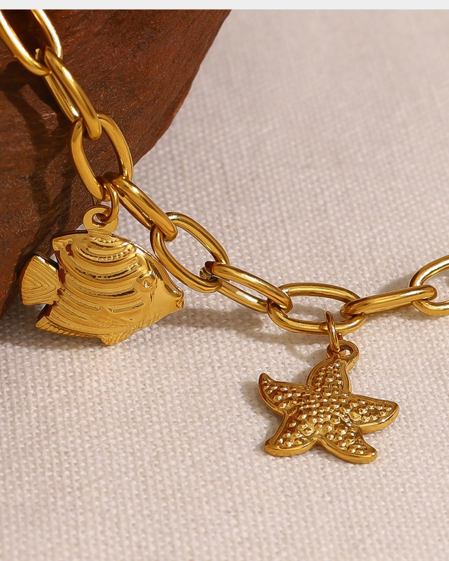 Gold Marine Dream Charm Necklace