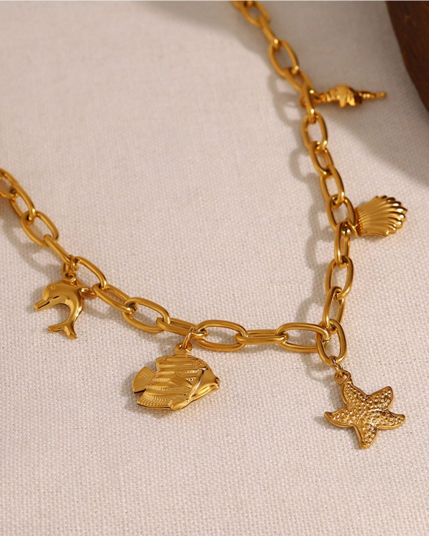 Gold Marine Dream Charm Necklace