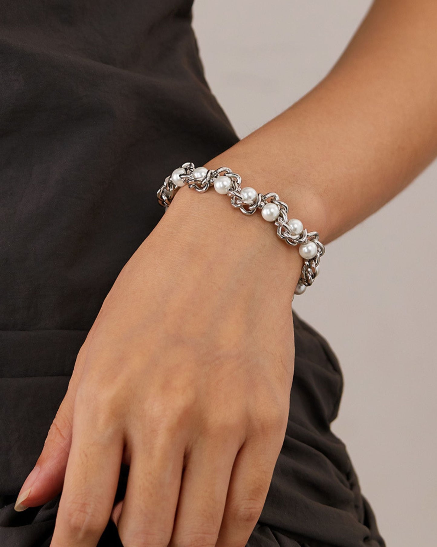 Silver Ethereal Rebel Pearl Bracelet