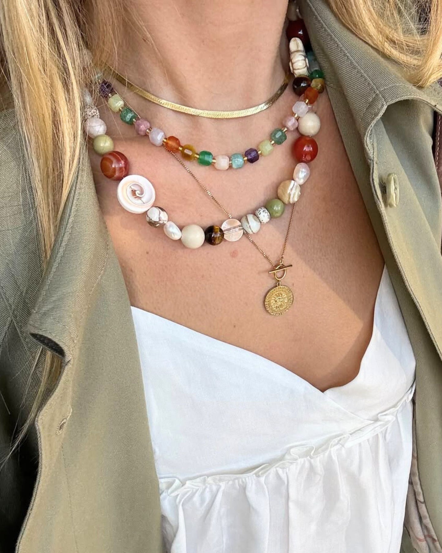 Gold Mare Ammonia Relic Necklace