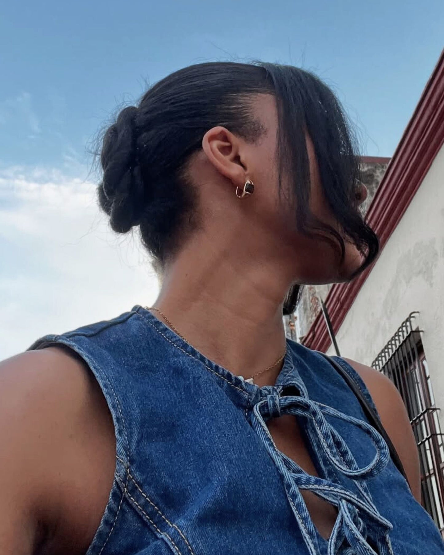 Gold Cassia Crown Hoop Earrings