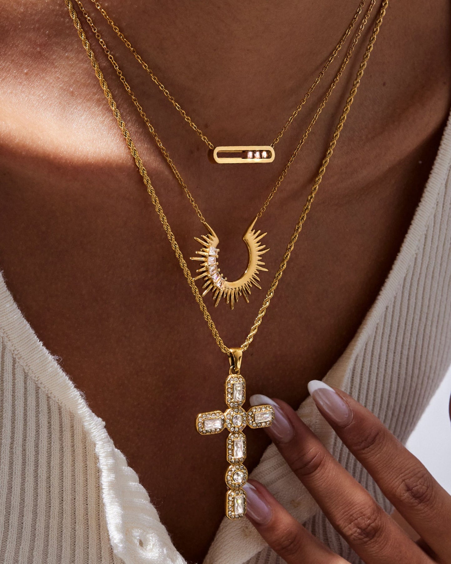 Gold Grace Cross Necklace