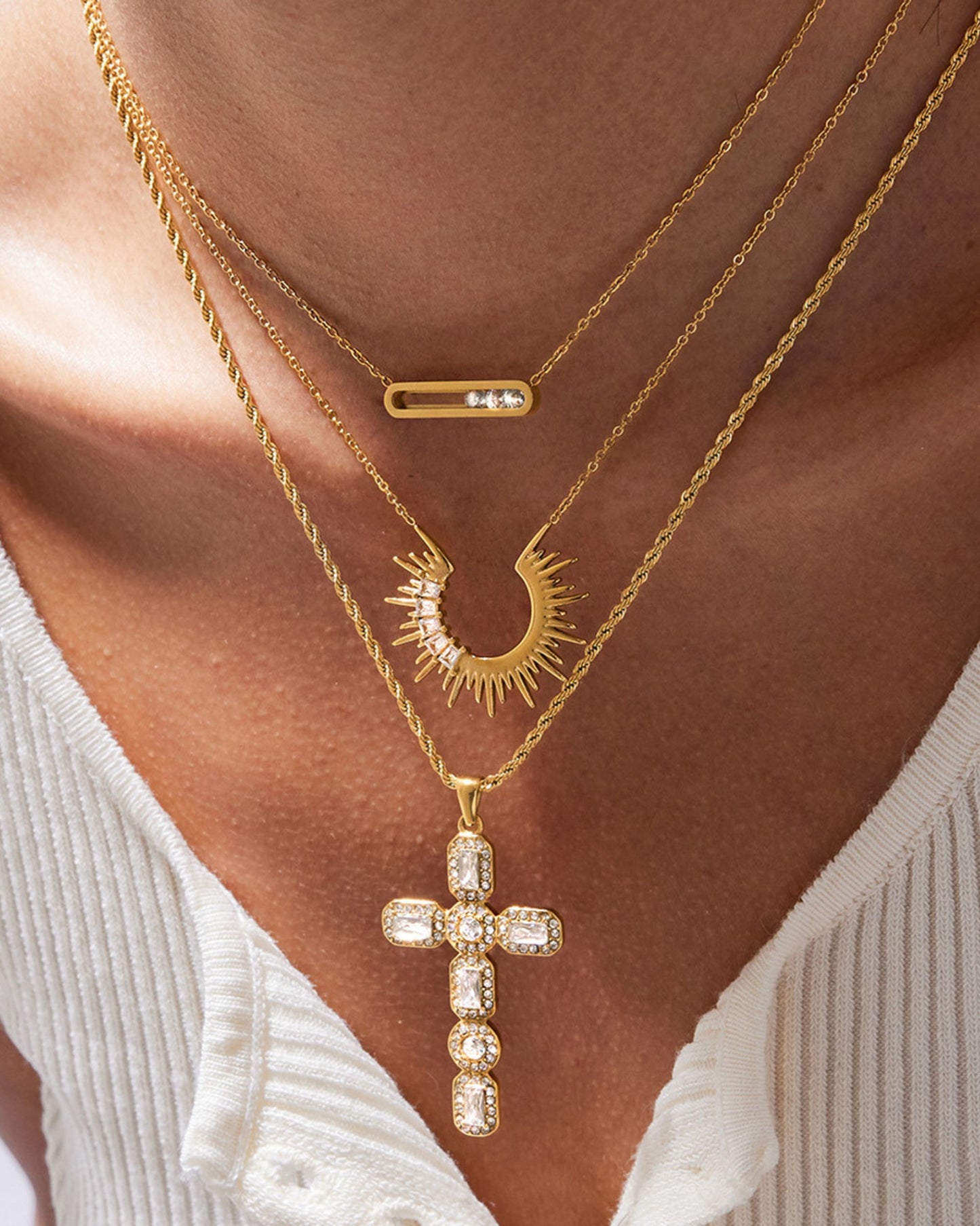 Gold Grace Cross Necklace