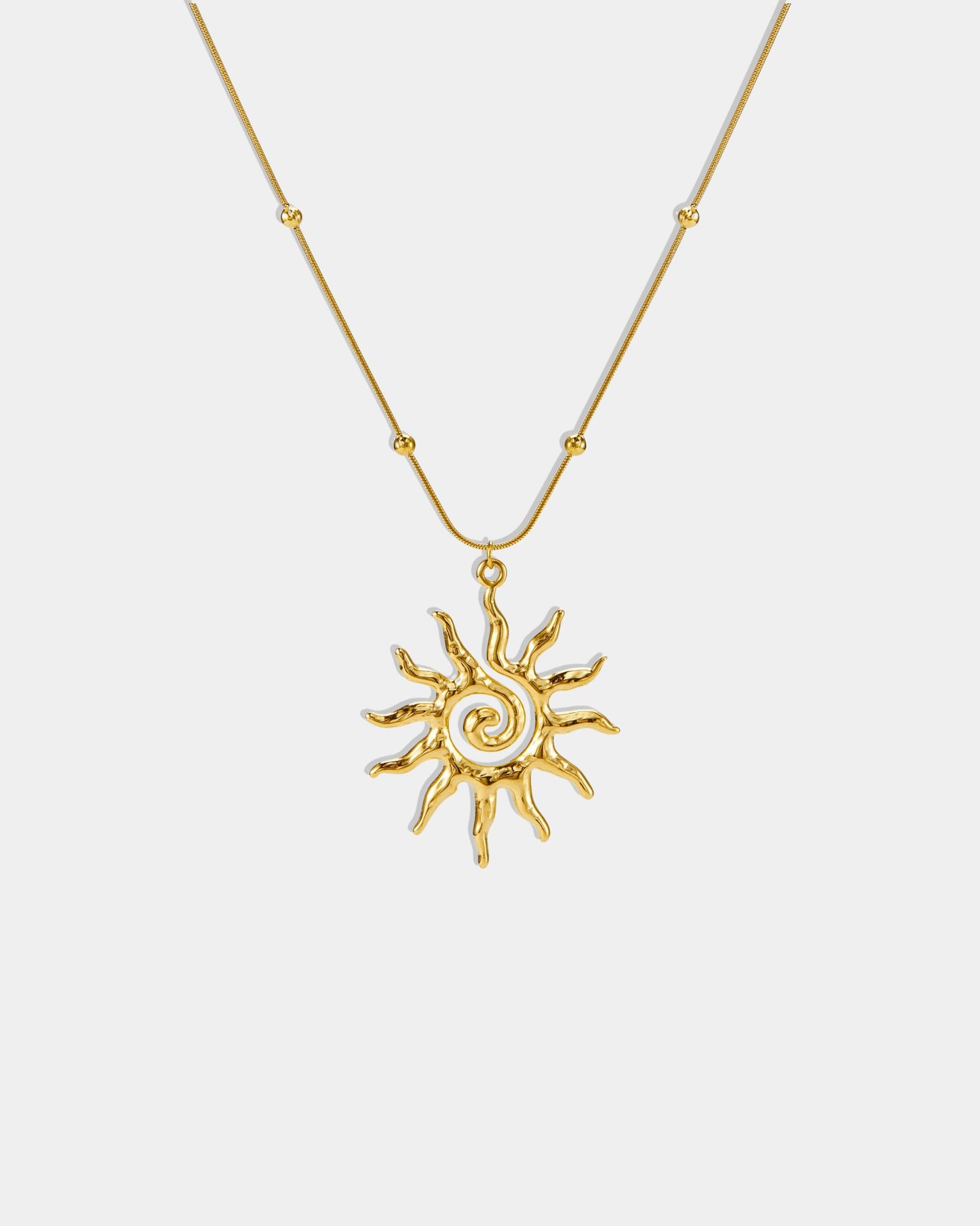 Gold Helios Glow Pendant Necklace