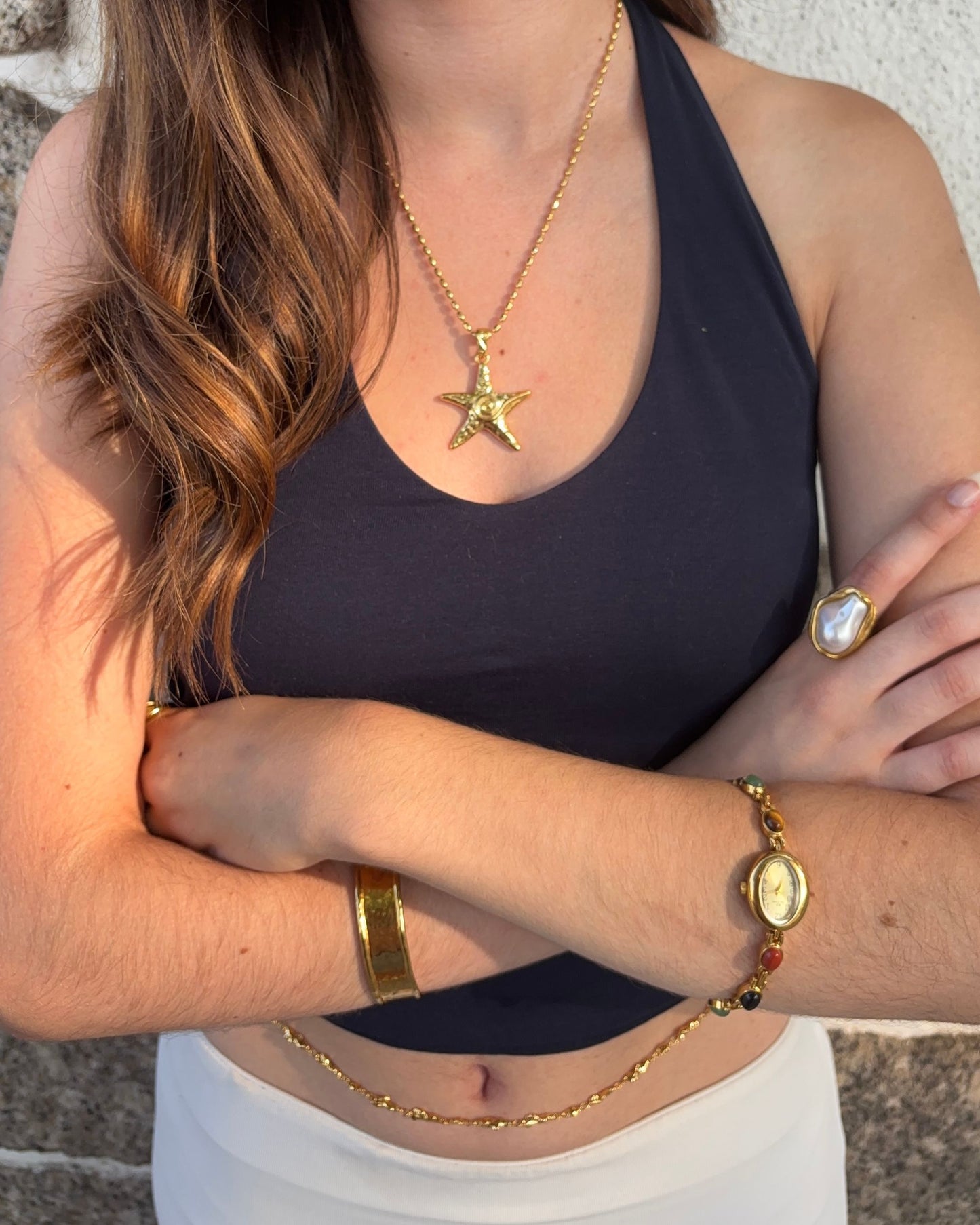 Gold Horatia Multicolored Watch Bracelet
