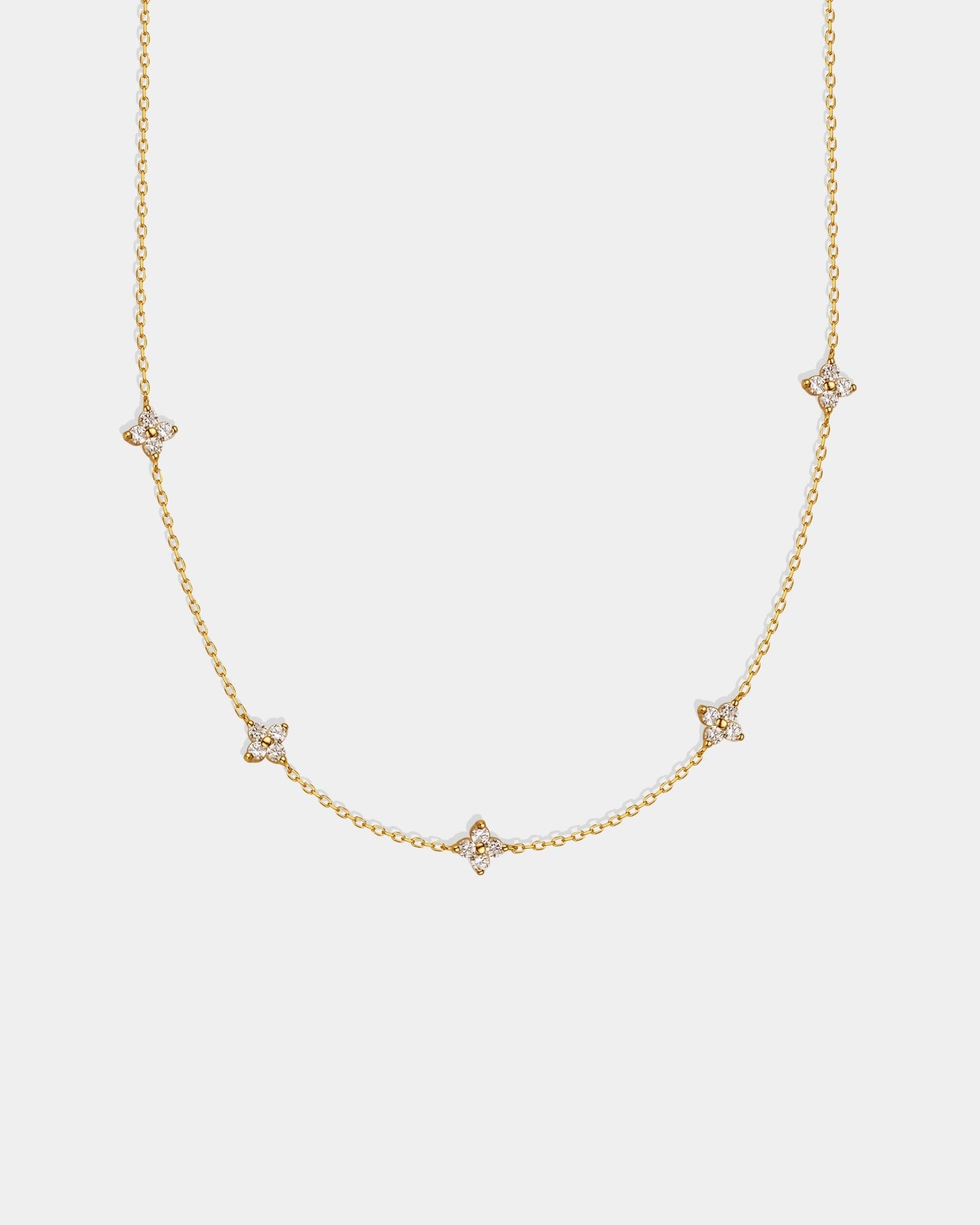 Gold_Lucky_Clover_Station_Necklace_1