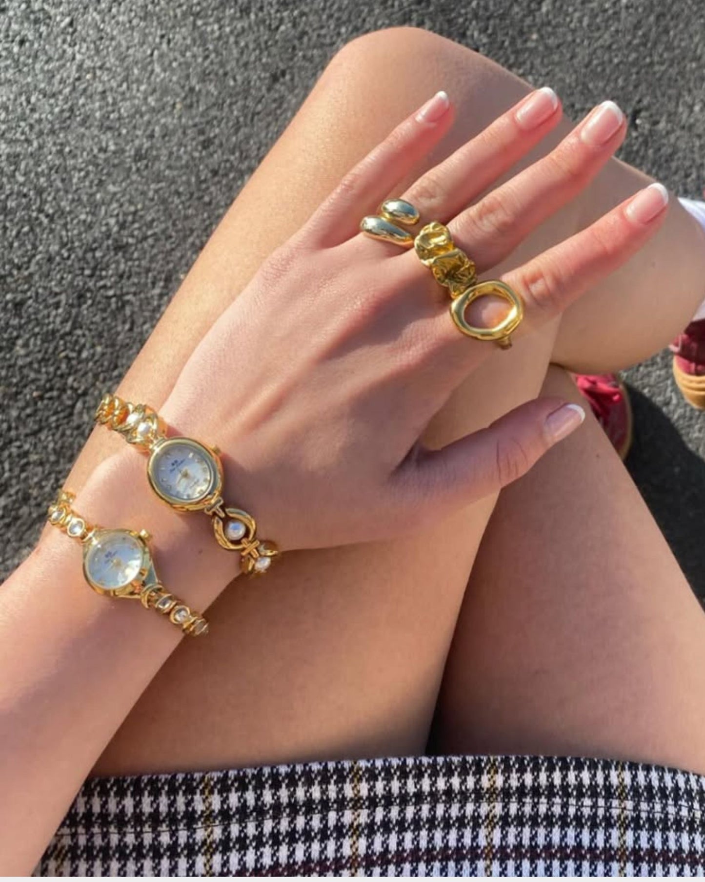 Gold Lunette Watch Bracelet
