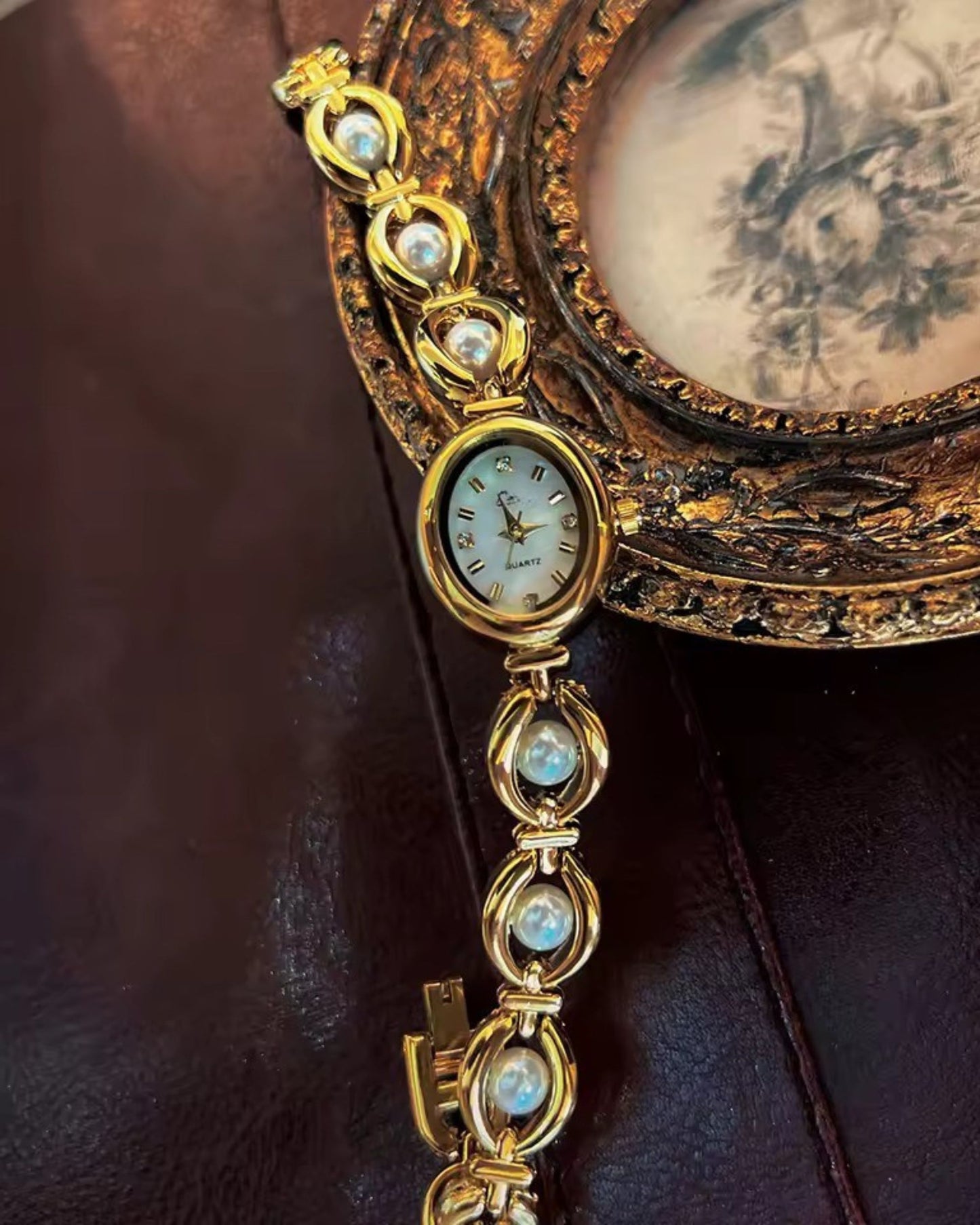Gold Lunette Watch Bracelet
