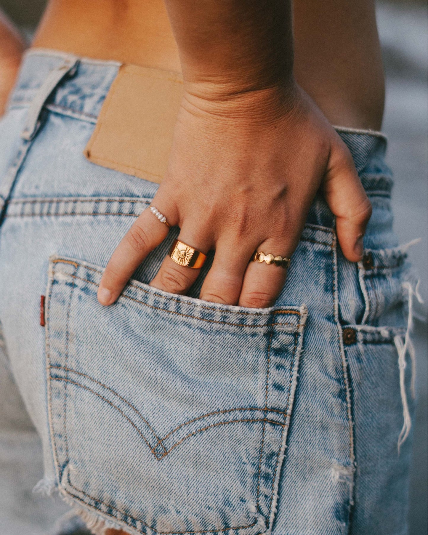 Gold Oceana Shell Ring