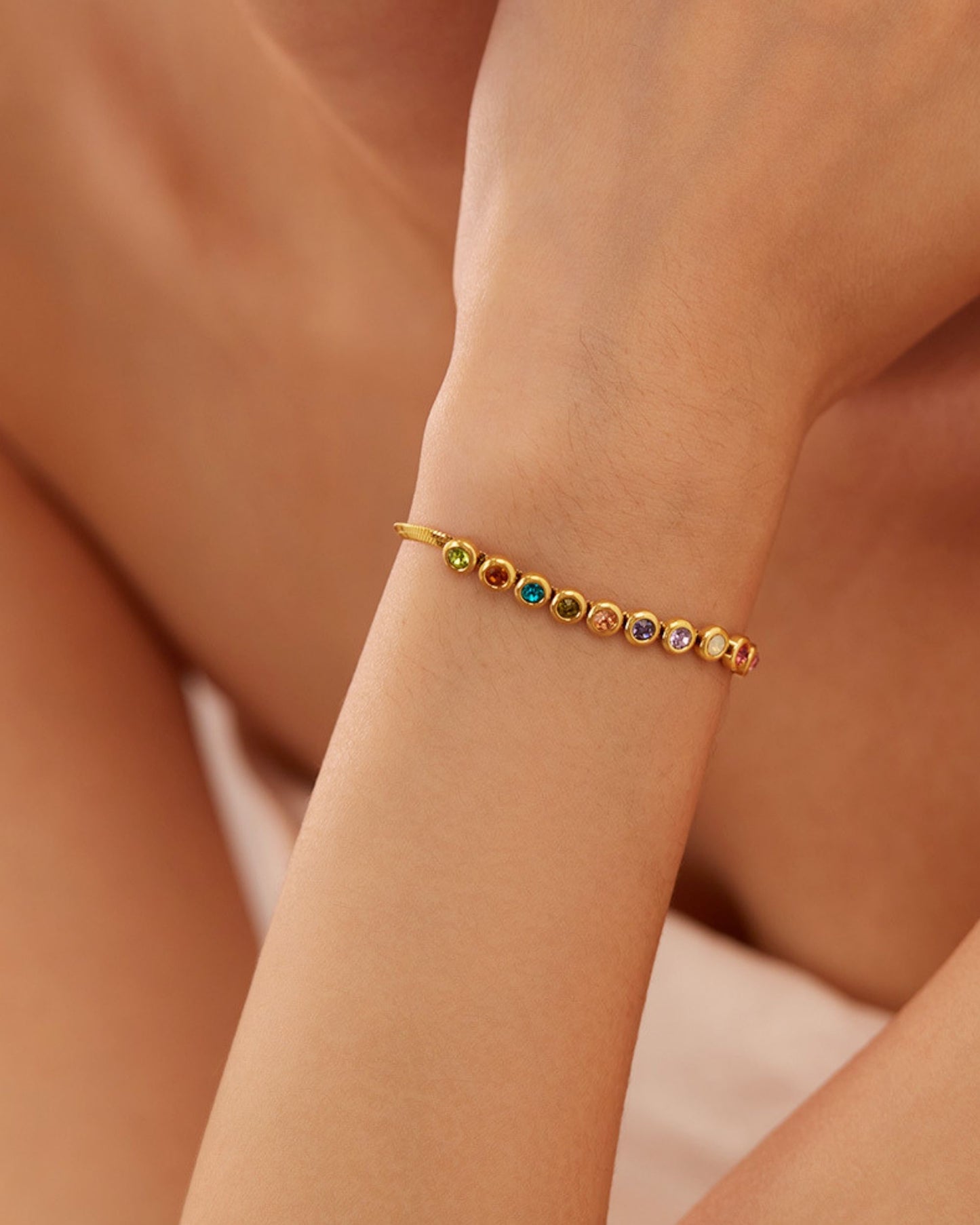 Gold_Rainbow_Herringbone_Bracelet_2