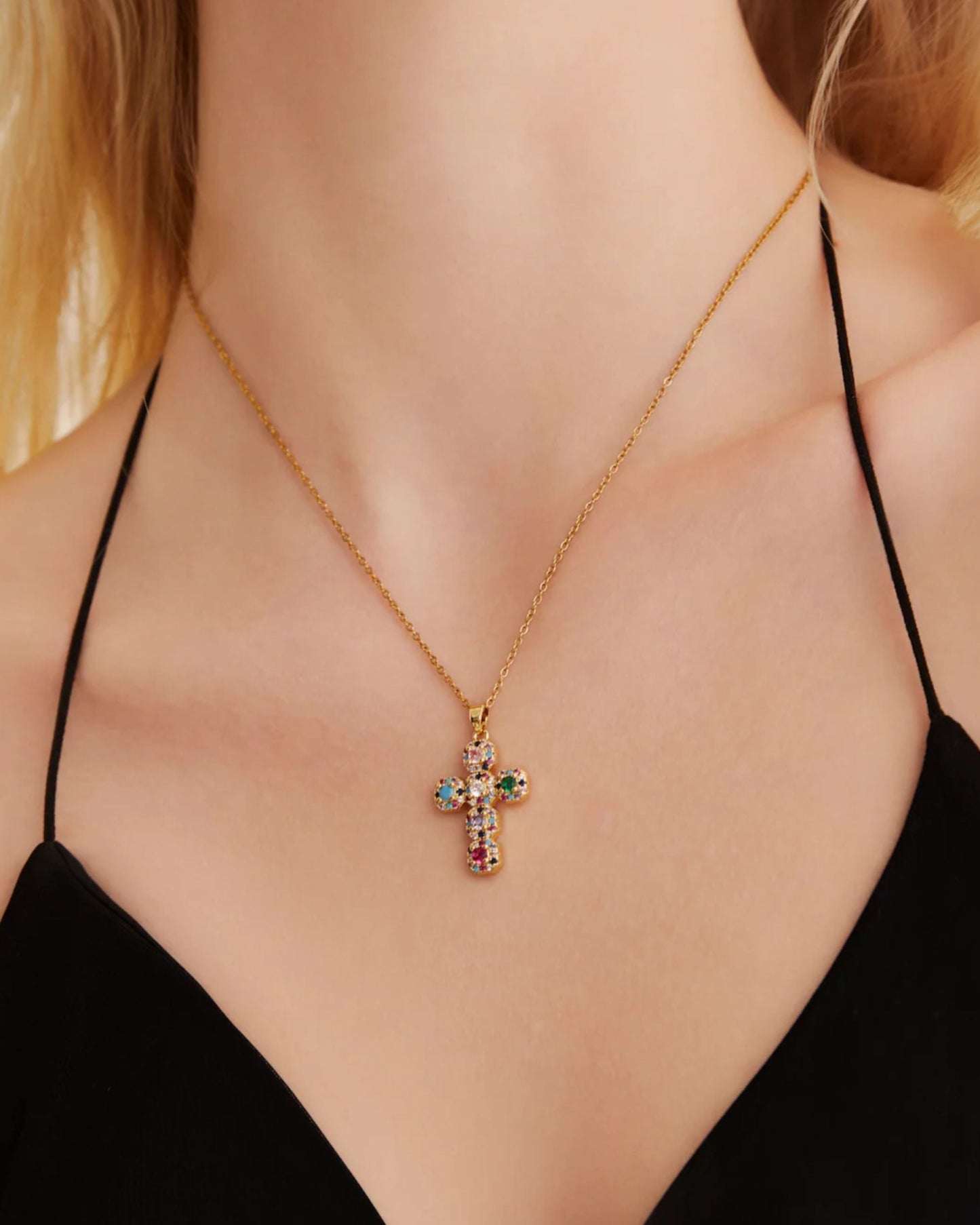 Gold_Rose_Mosaic_Cross_Necklace_2