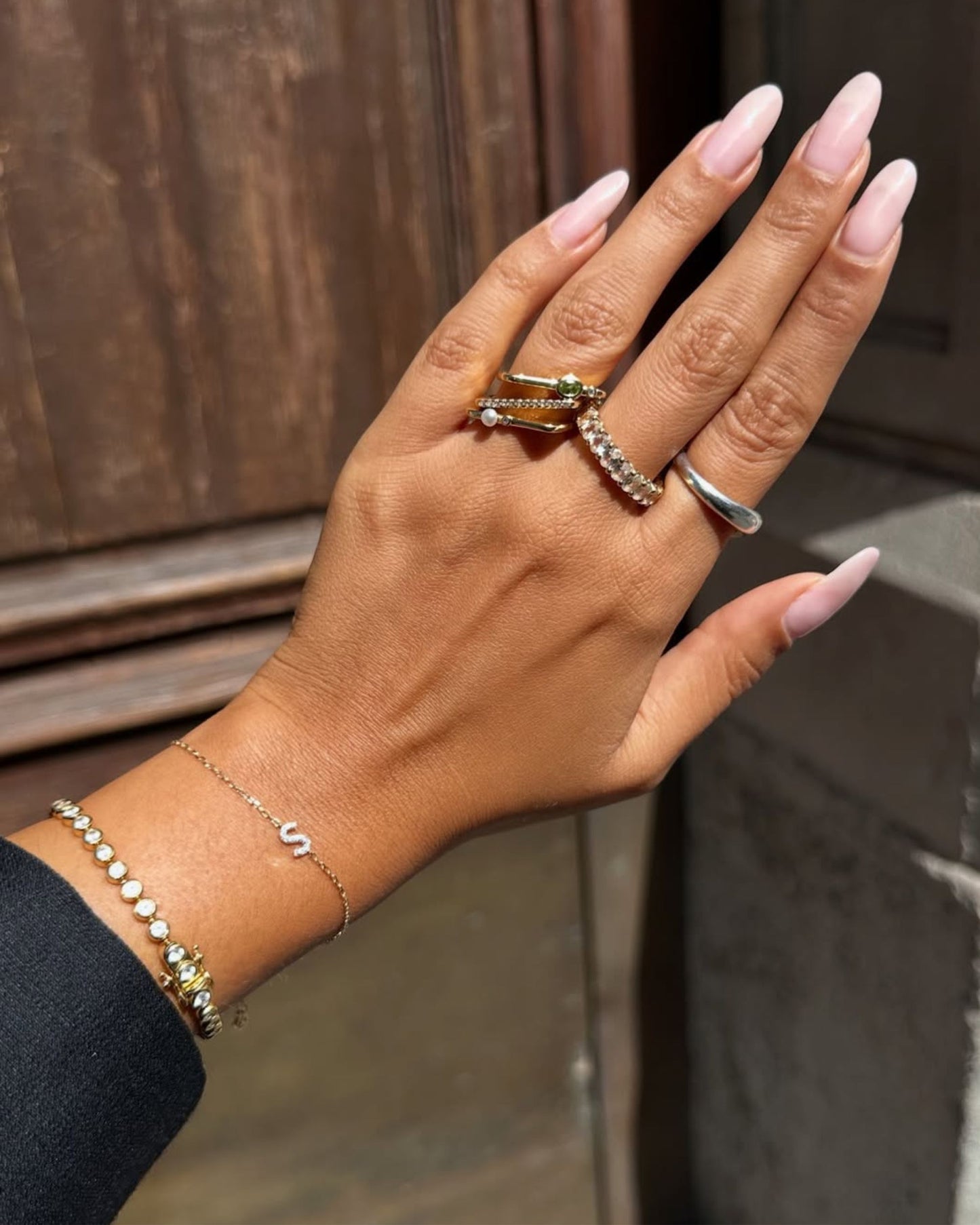 Gold Shimmer Initial Bracelet