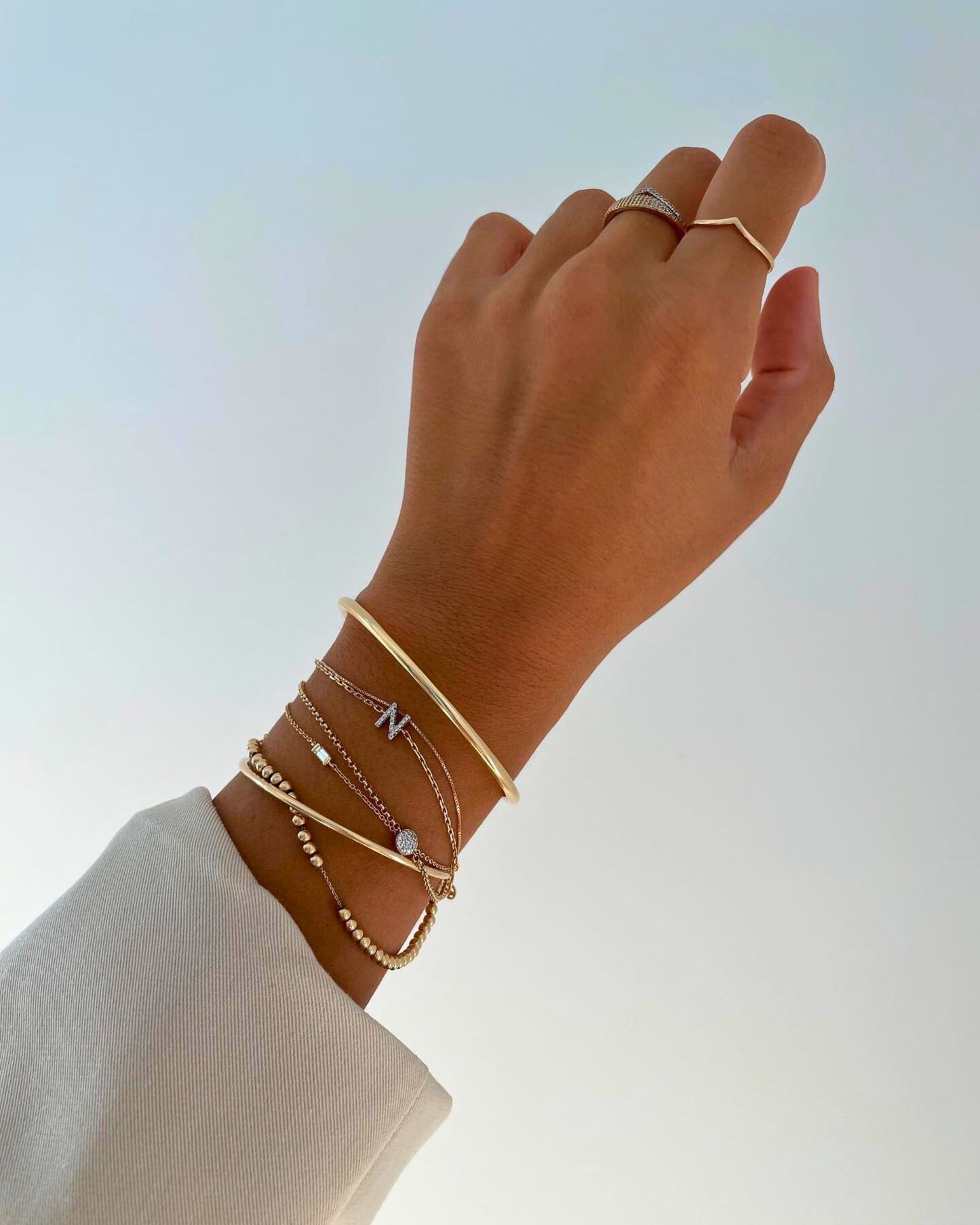 Gold Shimmer Initial Bracelet