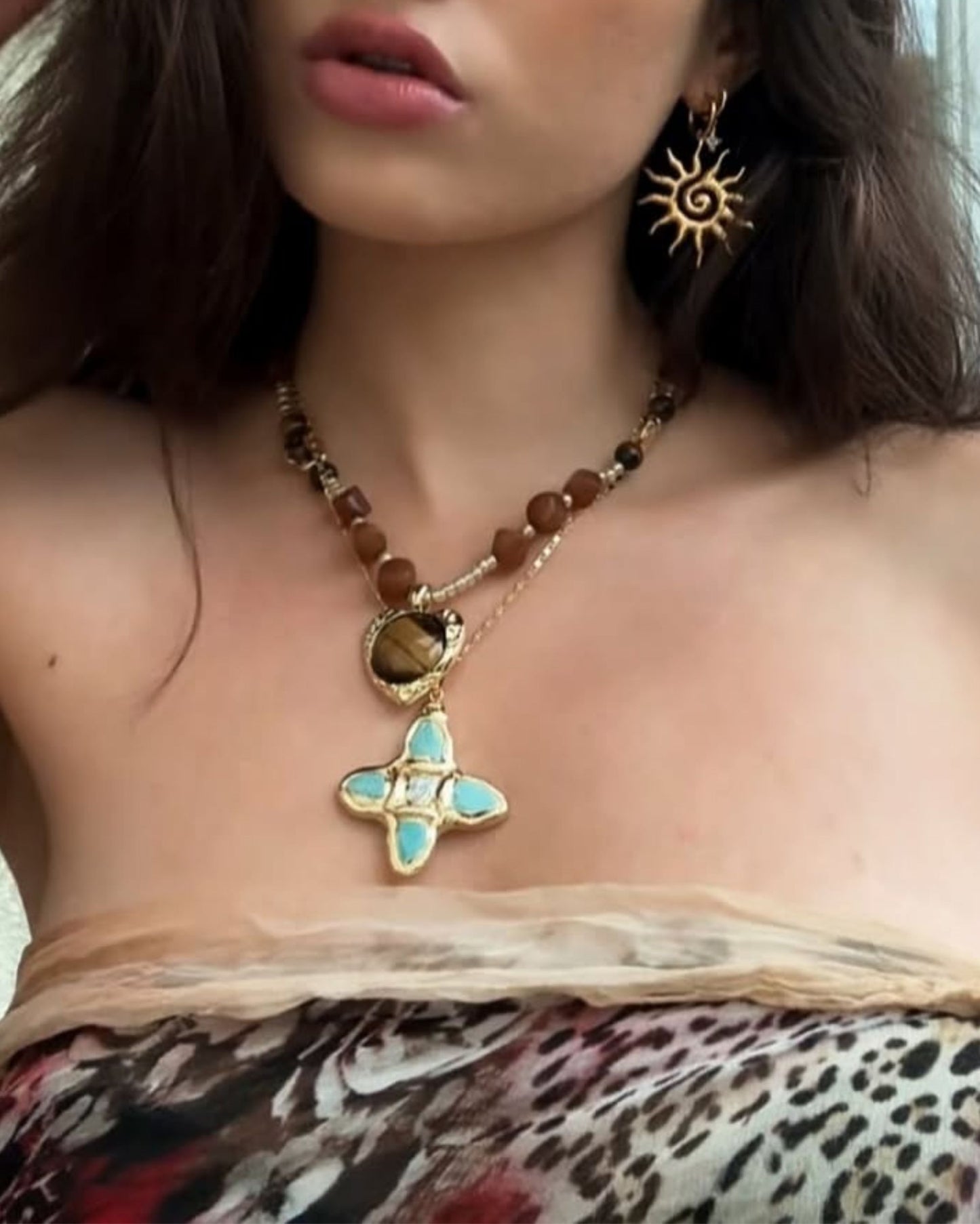 Gold Solterra Cross Necklace