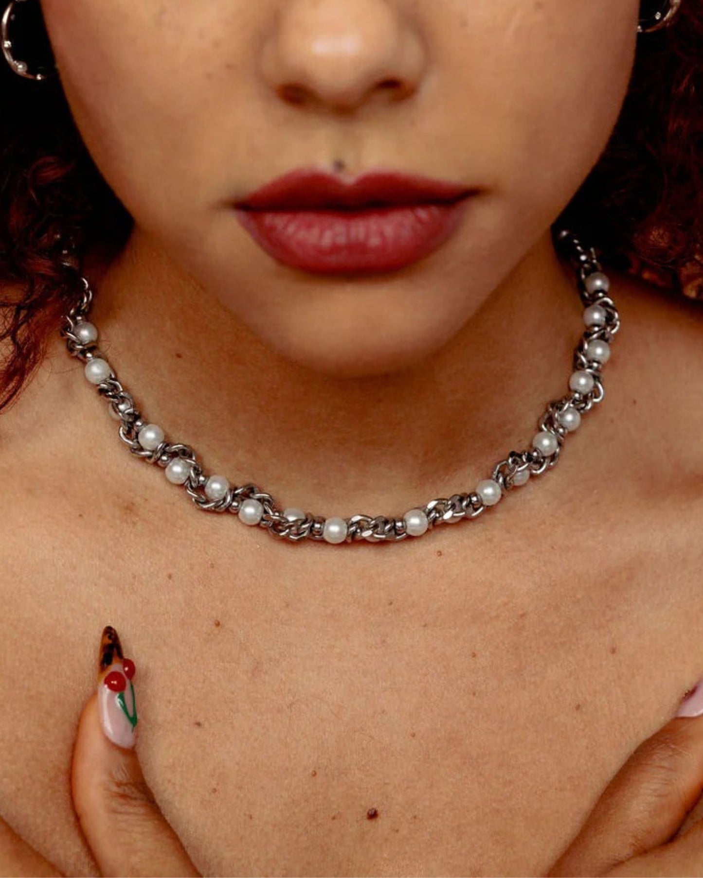 Silver Ethereal Rebel Pearl Necklace