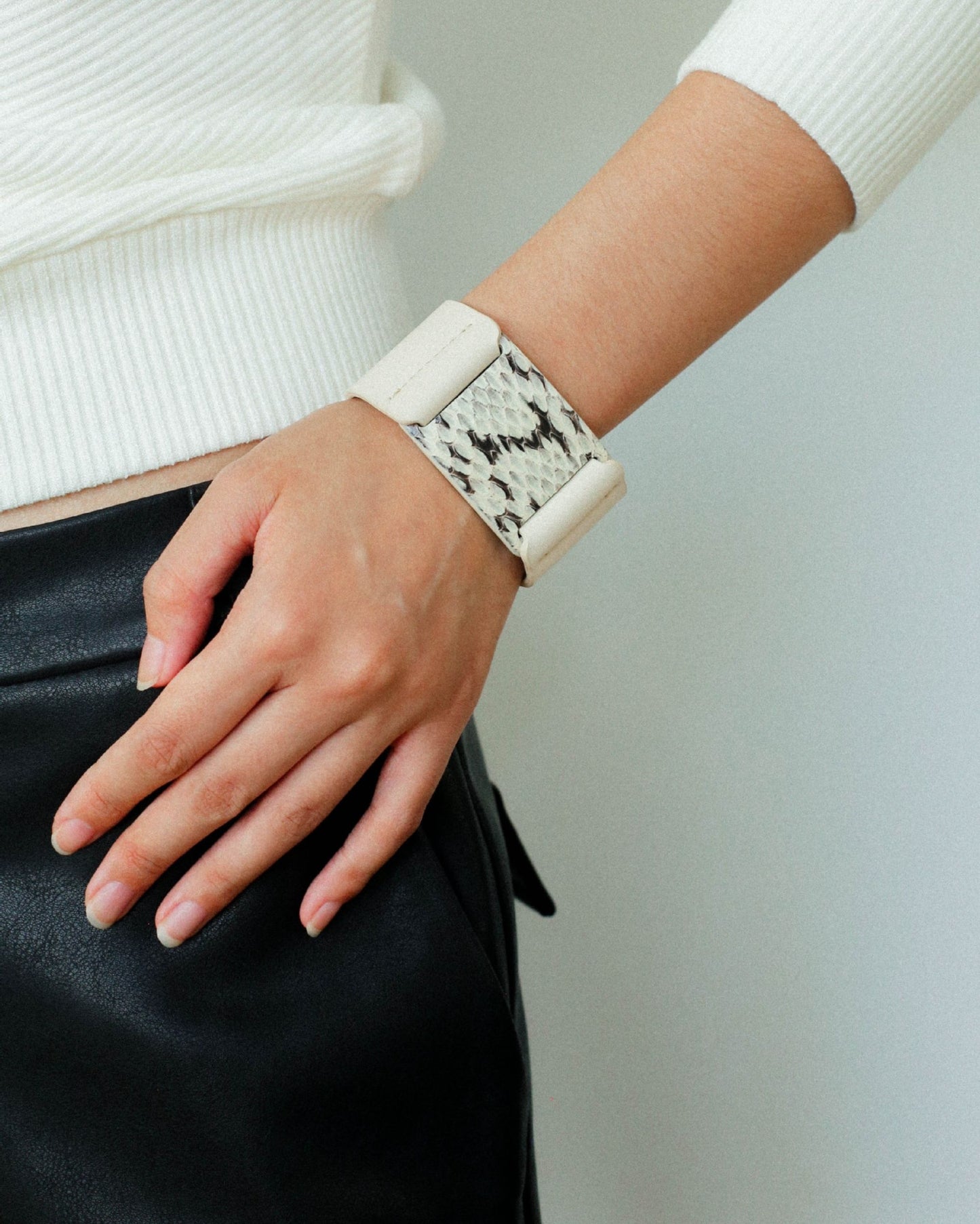 White_Snakeline_Strap_Bangle_3