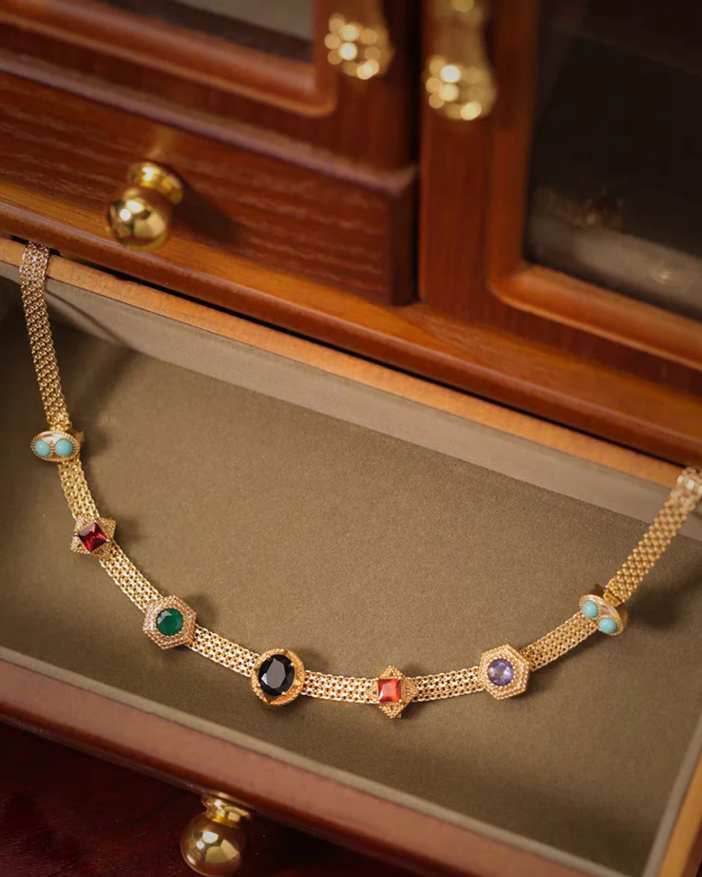 Gold Coral Choker