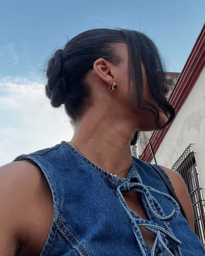 Gold Cassia Crown Hoop Earrings