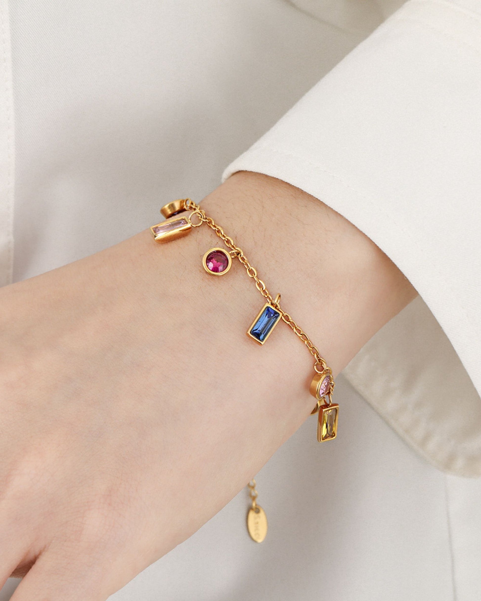 Gold_Colorful_Rain_Drop_Station_Bracelet_2
