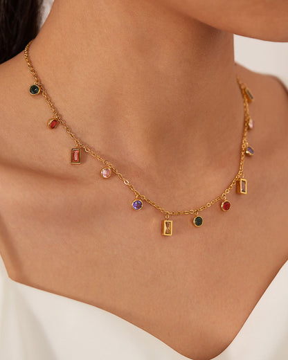 Gold_Colorful_Rain_Drop_Station_Necklace-8