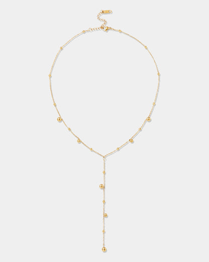 Gold Dew Drop Lariat Necklace