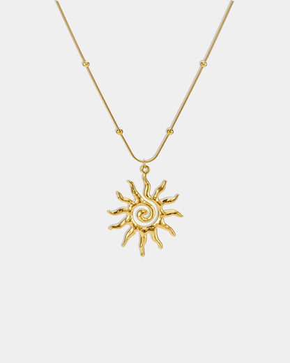Gold Helios Glow Pendant Necklace
