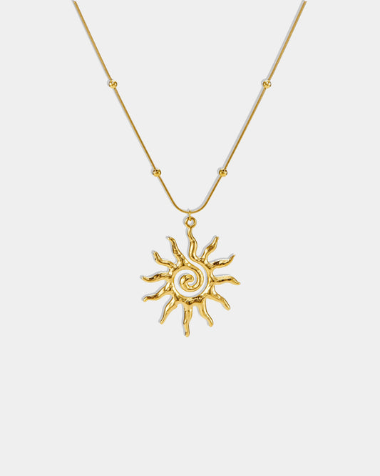 Gold Helios Glow Pendant Necklace