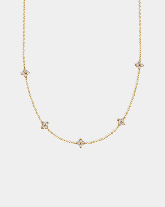 Gold_Lucky_Clover_Station_Necklace_1