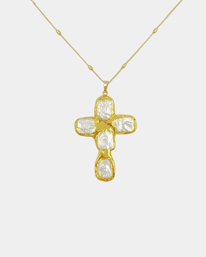 Gold_Pearl_Cross_Amulet_Necklace_1