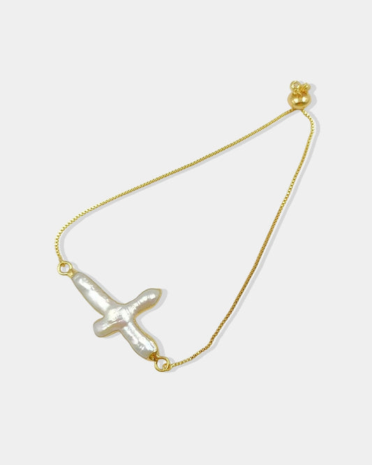 Gold_Raw_Pearl_Cross_Bracelet_1