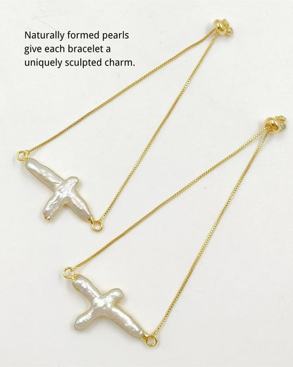 Gold_Raw_Pearl_Cross_Bracelet_3